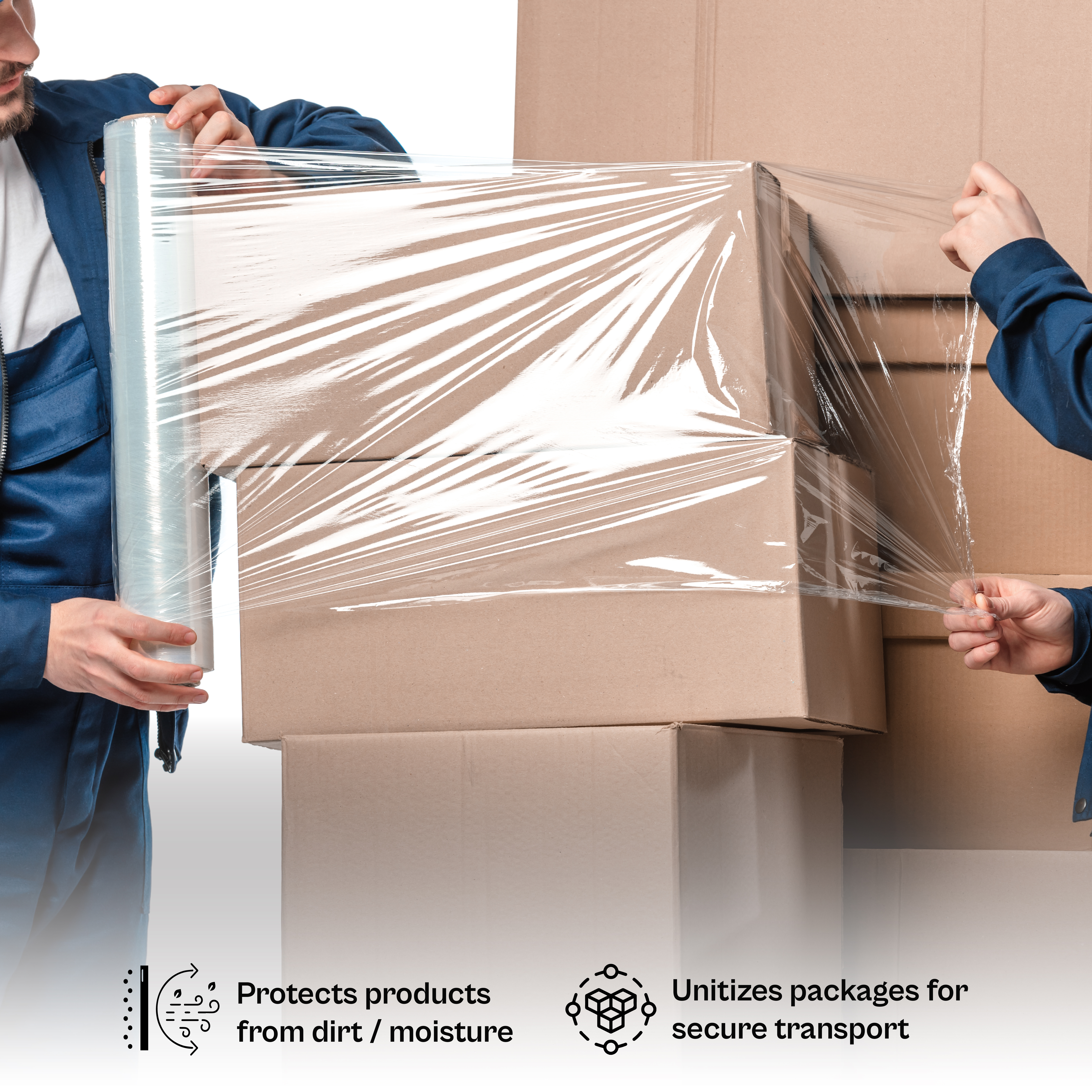 15" x 2000' 60 Gauge 8 Rolls Pallet Wrap Stretch Film Hand Shrink Wrap 2000FT - Picture 3 of 7