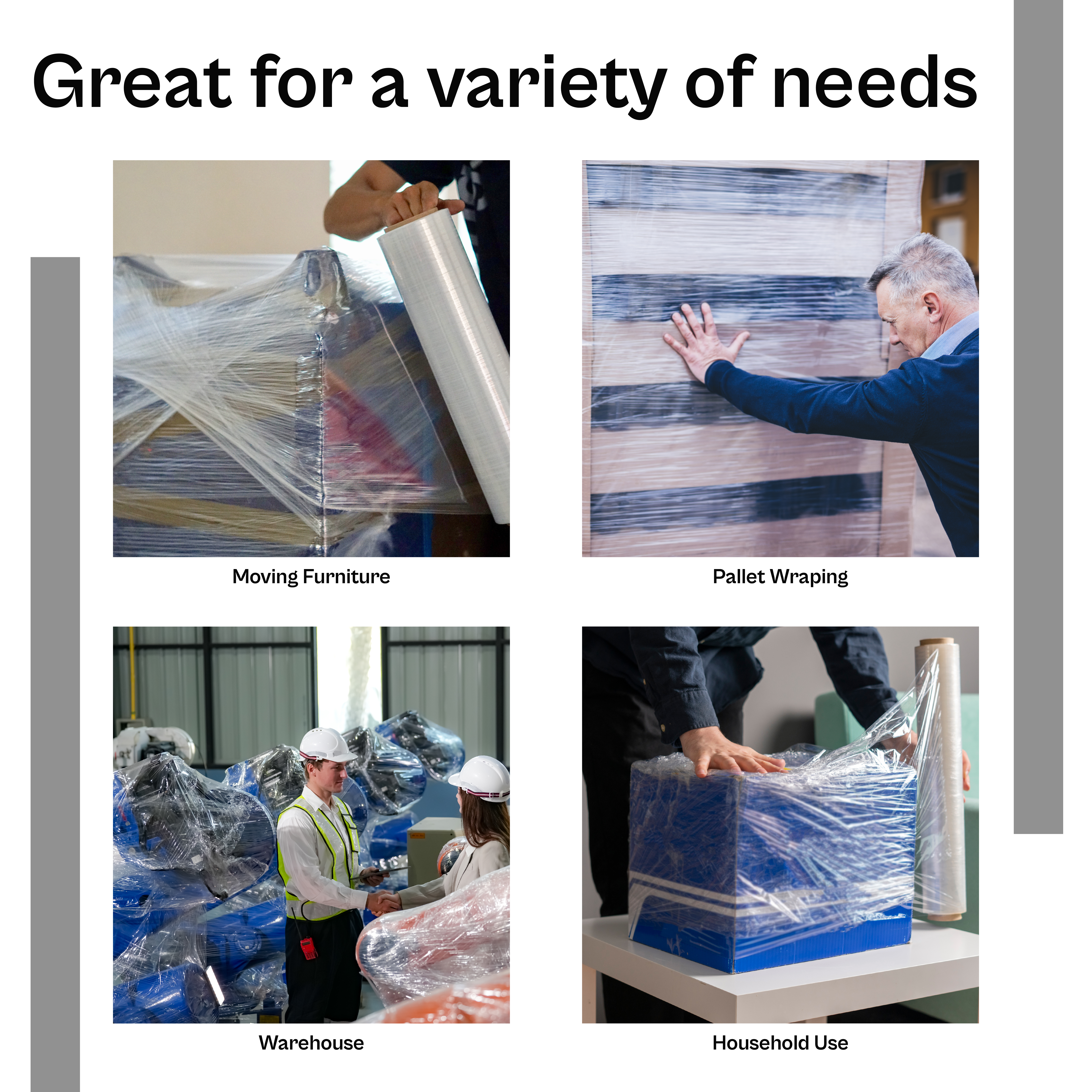 15" x 2000' 60 Gauge 8 Rolls Pallet Wrap Stretch Film Hand Shrink Wrap 2000FT - Picture 7 of 7